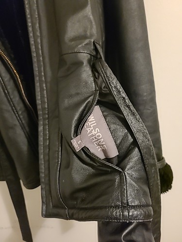 Wilsons schwarze Lederjacke Damen Small GENEVIEVE mit Gürtel Top Zustand! - Bild 7 von 7