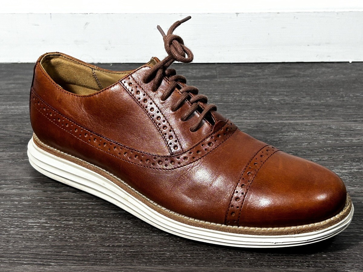 Cole Haan Lunar Grand Wingtip Oxford Leather Comfort Dress Shoes Mens 7 Brown Cole Haan Lunargrand Oxford Wingtip Brown Leather Dress  main image 3