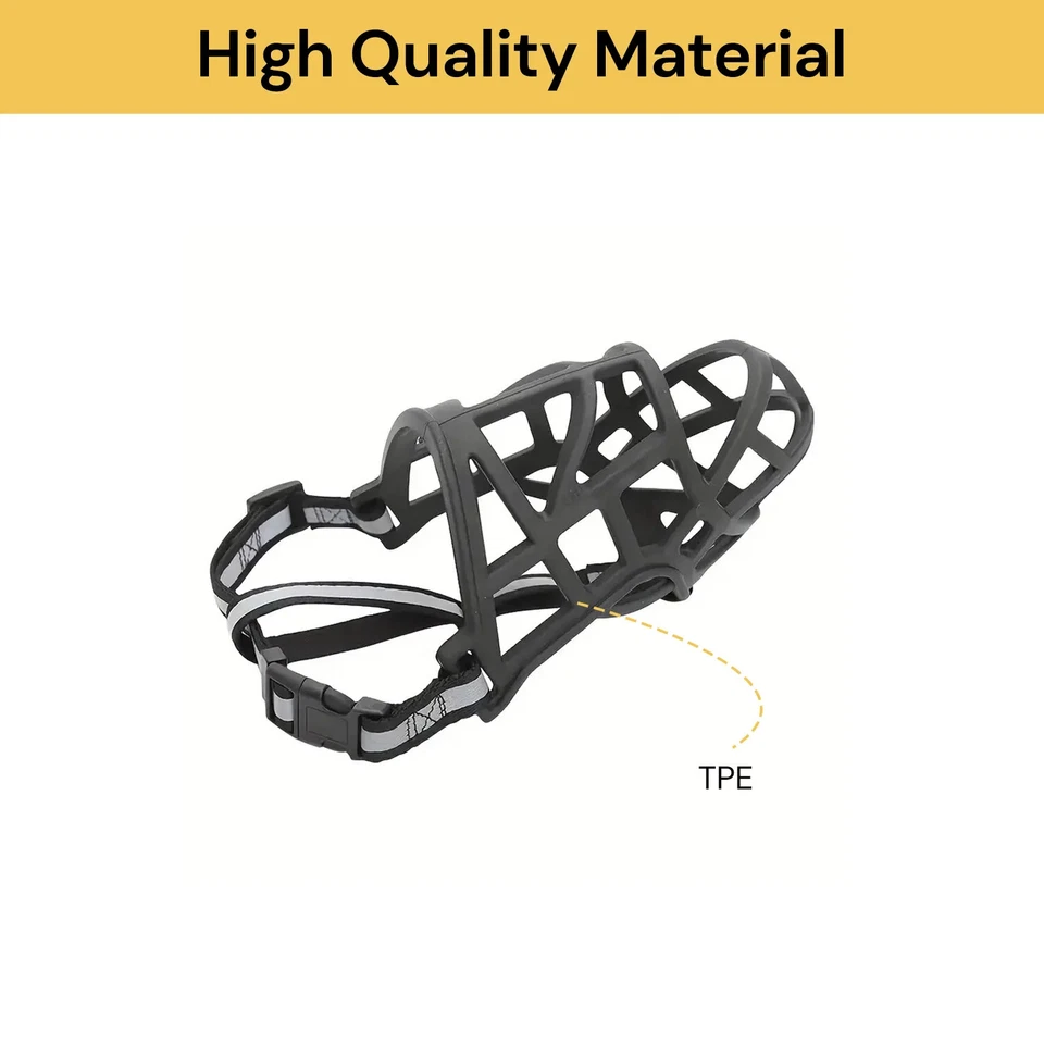 Adjustable Dog Muzzle Stop Chewing Basket Cage Pet Mouth Bark Bite Mesh Cover - image 3 of 4