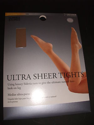 ex DUNNES 2 PR. ULTRA TRANSPARENTE STRUMPFHOSE NATUR NACKTES BEIN OPTIK 7 DEN. HELLBRAUN S.M. 