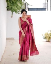 Designer Sari Bollywood Bridal Silk Saree Blouse Ready Made South Indian Ethnic