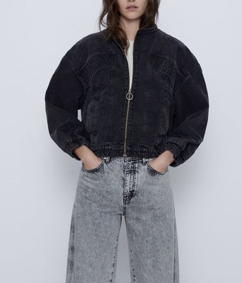 zara denim bomber jacket