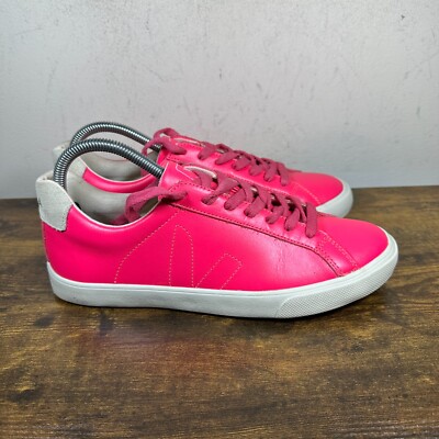Veja Campo Hot Pink White Rare Lace Up Shoes Sneakers Women's Size