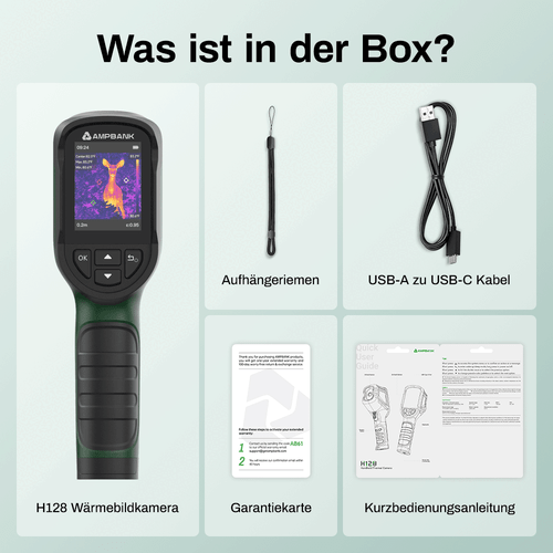 NEU AMPBANK H128 Infrarot-Wärmebildkamera Wärmebildkamera IR Auflösung 2,4“ LCD - Bild 9 von 9
