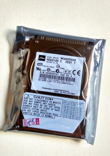 Toshiba 60 GB 4200 RPM 2.5" IDE PATA HDD MK6025GAS Hard Drive For Laptop - 第 1/2 張圖片