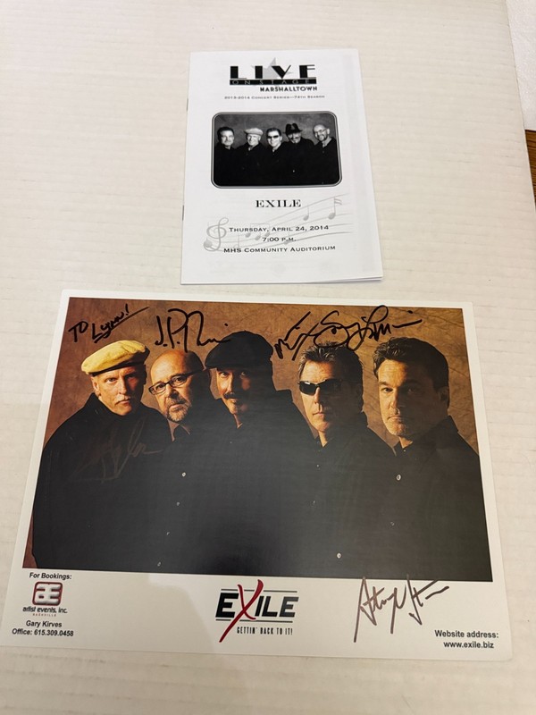 Vintage Exile Autographed Photograph Country Singer