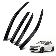 4Pcs Window Rain Guards Wind Deflectors for VW GOLF MK6 2008-2012 Black Tinted