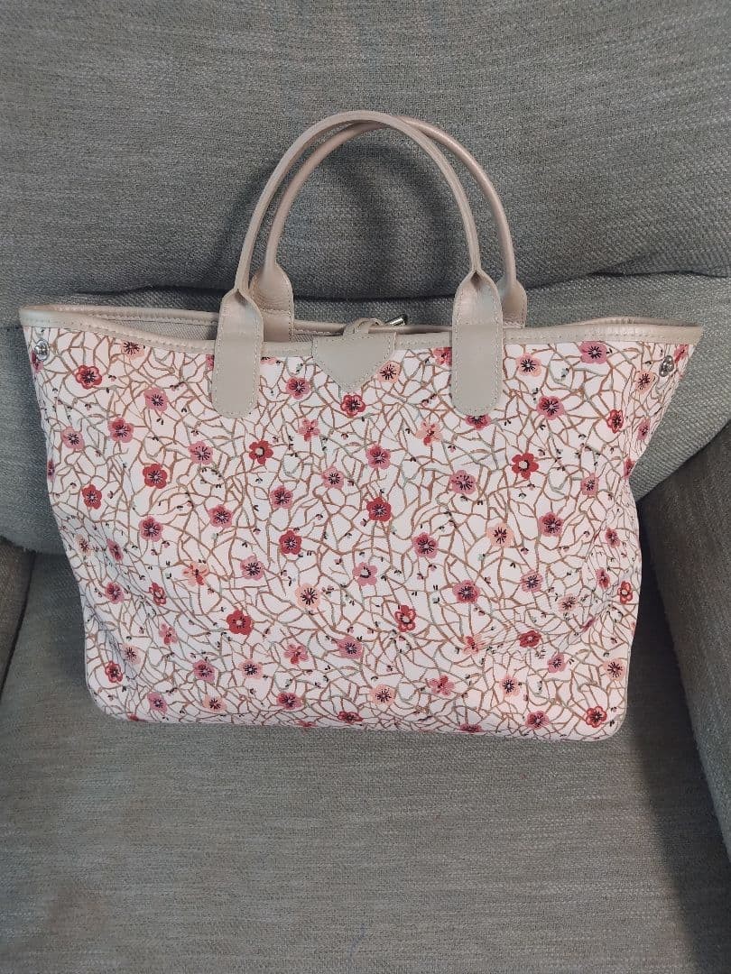 Longchamp Rare Rozo Tote Bag Reversible Floral Pattern Sakura 