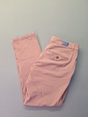 Mugsy Anders Pants Men's 34X29 Washed Red Chino Straight Stretch Casual
