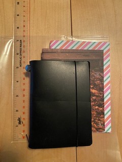 Black leather ? Traveler's Notebook cover and custom made paper journals
