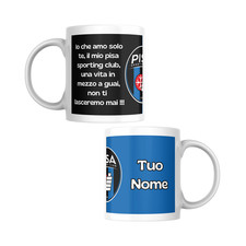 Tazza Pisa Personalizzata con Nome – Frase Curva Regalo Tifoso Nerazzurro 355 ml