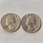 0.36168 Troy Oz. Silver $0.50 Face Value = 2 x 90% 1960 Washington Quarters P&D