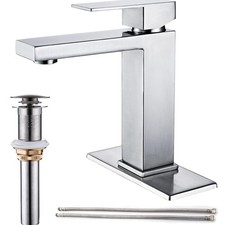 Brushed Nickel Bathroom Faucet, Single Hole Vanity Bath Faucet, Single Handle...