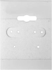 100 Pcs of White Hanging Earring Cards, Jewelry Display, Printed or Plain.