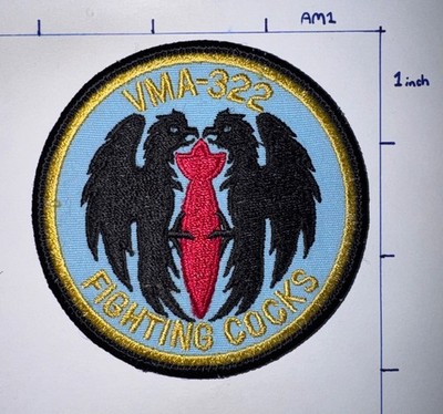 USMC (VMA-322) Marine Attack Squadron 322 Patch - No Vlrco