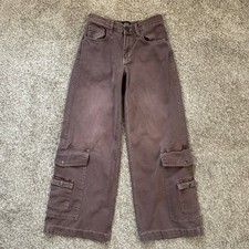 BDG Urban Outfitters Wide Leg Cargo Pants Washed Brown Mauve Mid Rise Size 24