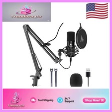 Professional USB Condenser Microphone with Adjustable Boom Arm  Accessories