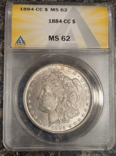 1884-CC Morgan Silver Dollar ANACS Graded MS62 #7124063