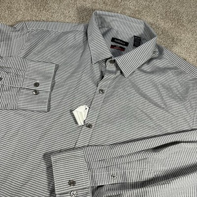Van Heusen Dress Shirt Mens 18-18.5 2X Flex Collar Slim Fit Stretch Men Gray New | eBay Van Heusen Dress Shirt Mens 18-18.5 2X Flex Collar Slim Fit Stretch Men Gray New | eBay