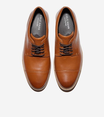 Cole Haan FLEXGRAND+ CAP Oxford Mens Lace Up Dress Shoes British Tan Brown Sz 9 Cole Haan Men main image 2