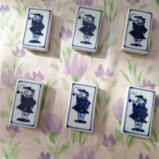 Arita ware, Aoka, Shingama chopstick rest, Ijin, set of 6, rare