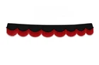 Dutch Style Curtain Black Plush Velvet with red Fringes Front Window for Trucks
