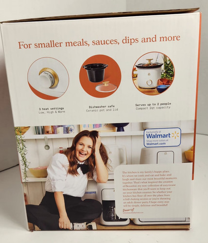 2 qt Crockpot Beautiful by Drew Barrymore New Open Box slow Cooker white - Picture 5 of 16