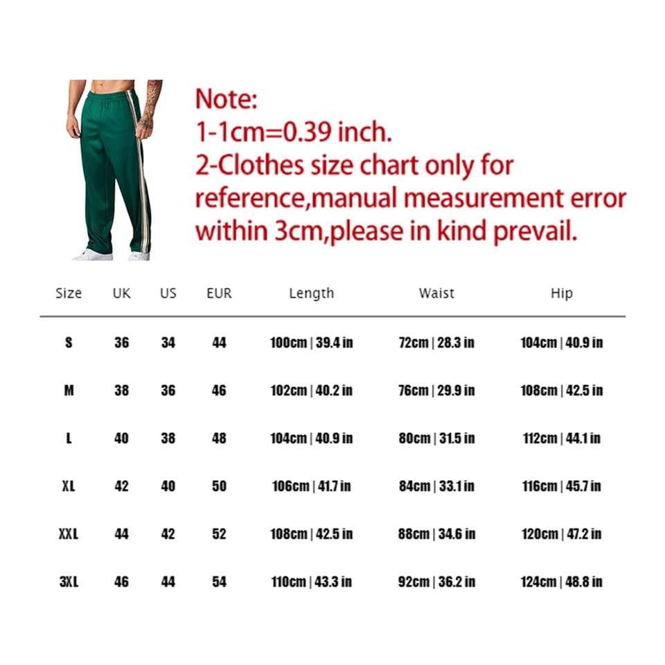 Pantalon de Sport Rayé Homme Polyester Taille Moyenne Longueur Complète - Photo 3/4