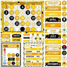Bee Calendar Bulletin Board Set for Classroom Decoration Bee Theme Calendar S...