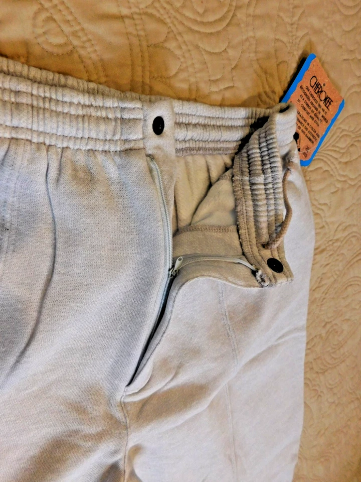 Pantalones deportivos Cherokee para niños XL 18/20 grises con cordón cremallera a presión cintura NUEVO Foto 2 de 4