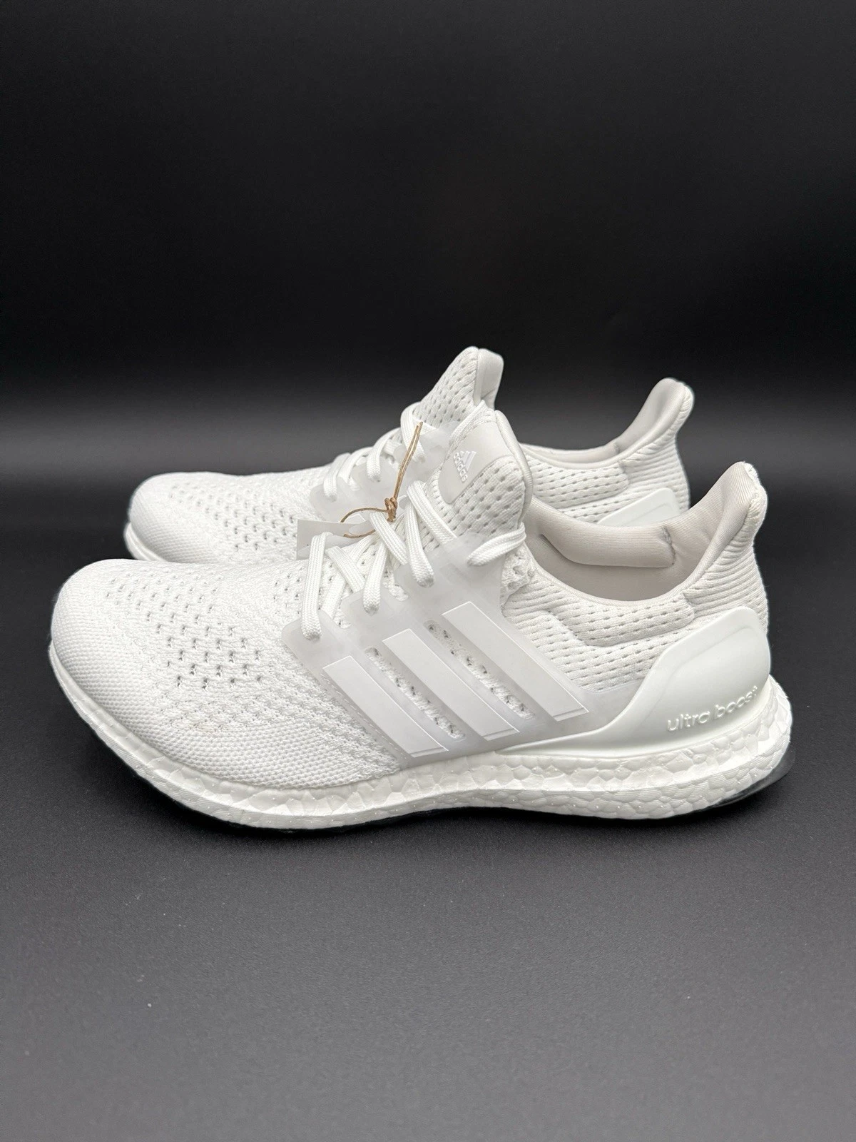 Adidas Ultraboost 1.0 Womens Triple White, Black Bottom Running Shoes HQ4207 G
