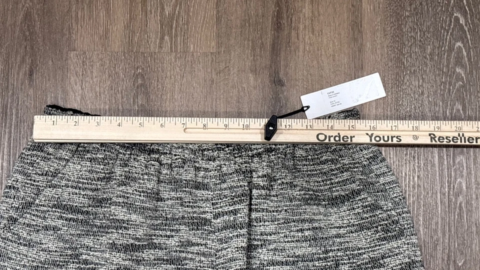 Yigal Azrouel Shorts Womens 12 Tweed Black Gray Elastic Waist Textured Cut25 NEW - Image 4 of 4