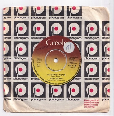 (AN416) John Asher, Lets Twist Again - 7 inch vinyl