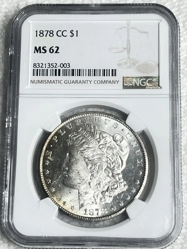 1878-CC Morgan Silver Dollar NGC MS62 – Carson City – Certified UNC