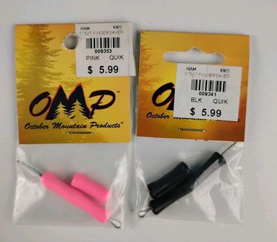 OMP Quick Shot Finger Saver OS Pink Black L Archery Bow String Protector 2pc Lot