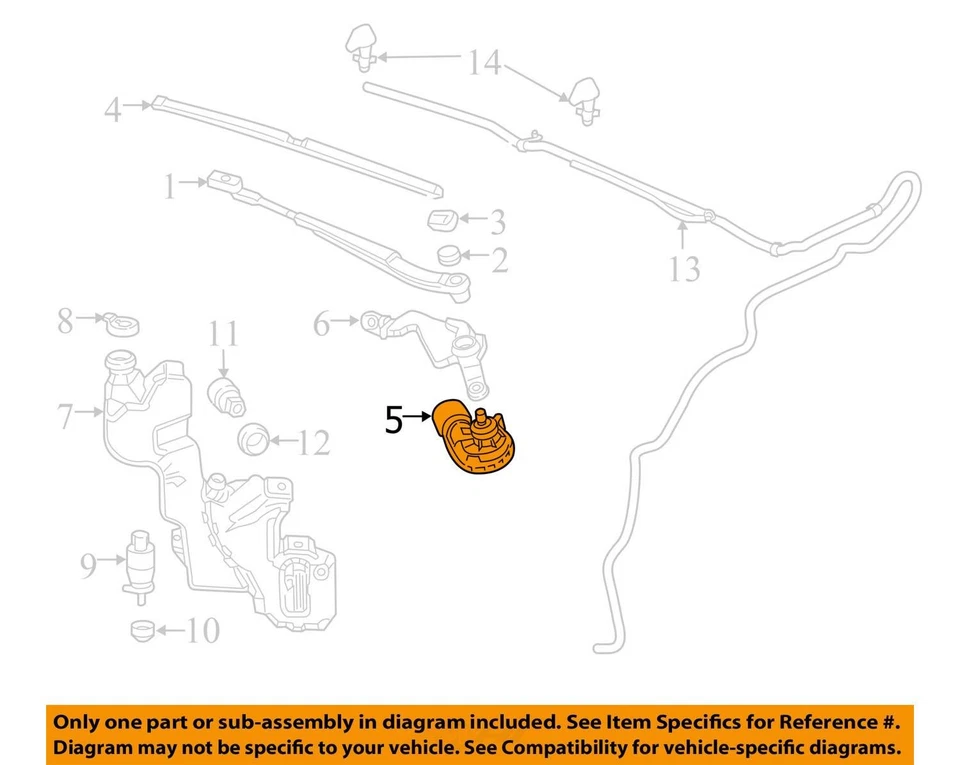FITS 2014-2016 CADILLAC ELR WIPER MOTOR 23184312 -  NEW OEM - Image 3 of 4