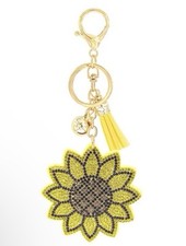 Cute rhinestone Sunflower Bag charm-Key chain With tassel