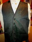NICE MEN'S CIVILIAN CIVIL WAR REENACTMENT VEST BLACK GREEN SIZE LARGE WESTERN