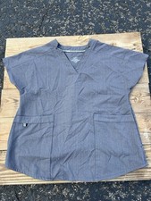 Gray Ladies Cuddl Duds Climate Right Scrubs Top With Pockets Medium