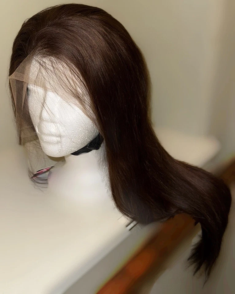 Шикарный, 100% человеческих волос, 26 дюймов, шоколадно-коричневый, прямой стиль, 210% плотность парик - Изображение 4 из 4