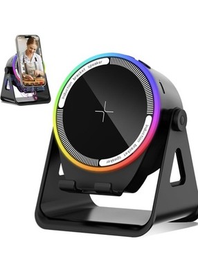 Bluetooth Wireless Induction Speaker, Adjustable Stand, RGB Ambient Light