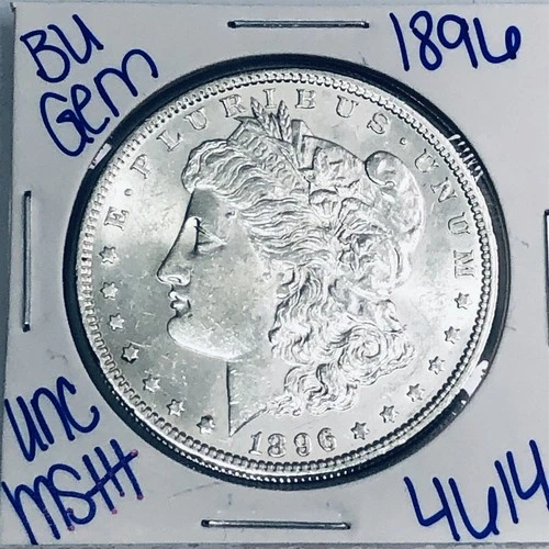 1896 BU UNCIRCULATED MORGAN SILVER DOLLAR AUTHENTIC U.S. MINT FREE SHIPPING 4614