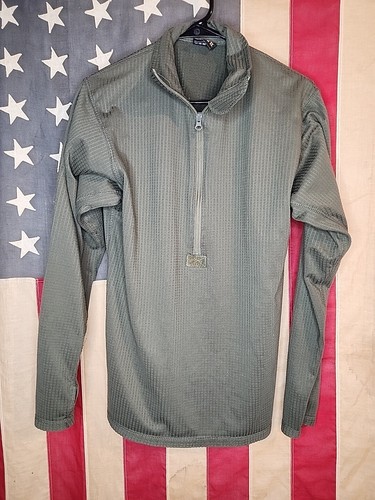 Medium - Condor 1/2 Zip Tactical Thermal Fleece Green Men Shirt Waffle Knit 9534