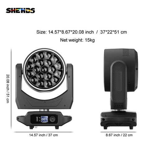 SHEHDS LED Beam+Wash 19x15W/ 19x20W/ 19x40W RGBW Zoom Big Bees Eyes Lighting - Picture 66 of 104