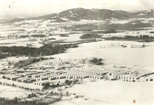Solör Paesaggio in inverno Norvegia veduta aerea 1972 RPPC foto reale cartolina - Foto 1 di 2
