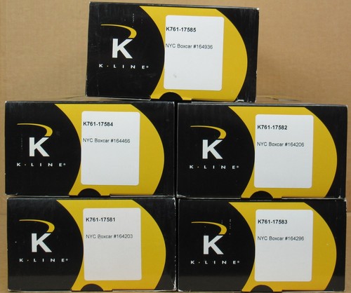 K-Line K761-1758A NYC/New York Central Steel Boxcar 5-Car Set O-Gauge NIB * - Picture 4 of 5