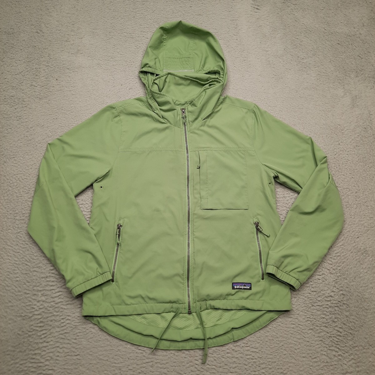 Patagonia Mountain View Jacket Spring Green Stowable Hood Women's