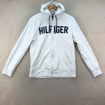 Tommy Hilfiger weiß Aktivbekleidung Sport Logo Sweatshirt Herren Größe UK Medium
