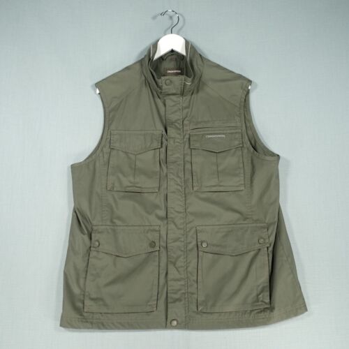 Craghopper Gilet Mens Extra Large Green Lined Tactical Utility Solar Dry Vest - Picture 2 of 20