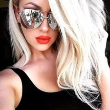 OVERSIZED  "GUNS" SILVER Mirror Reflective Women Men Sunglasses GAFAS
